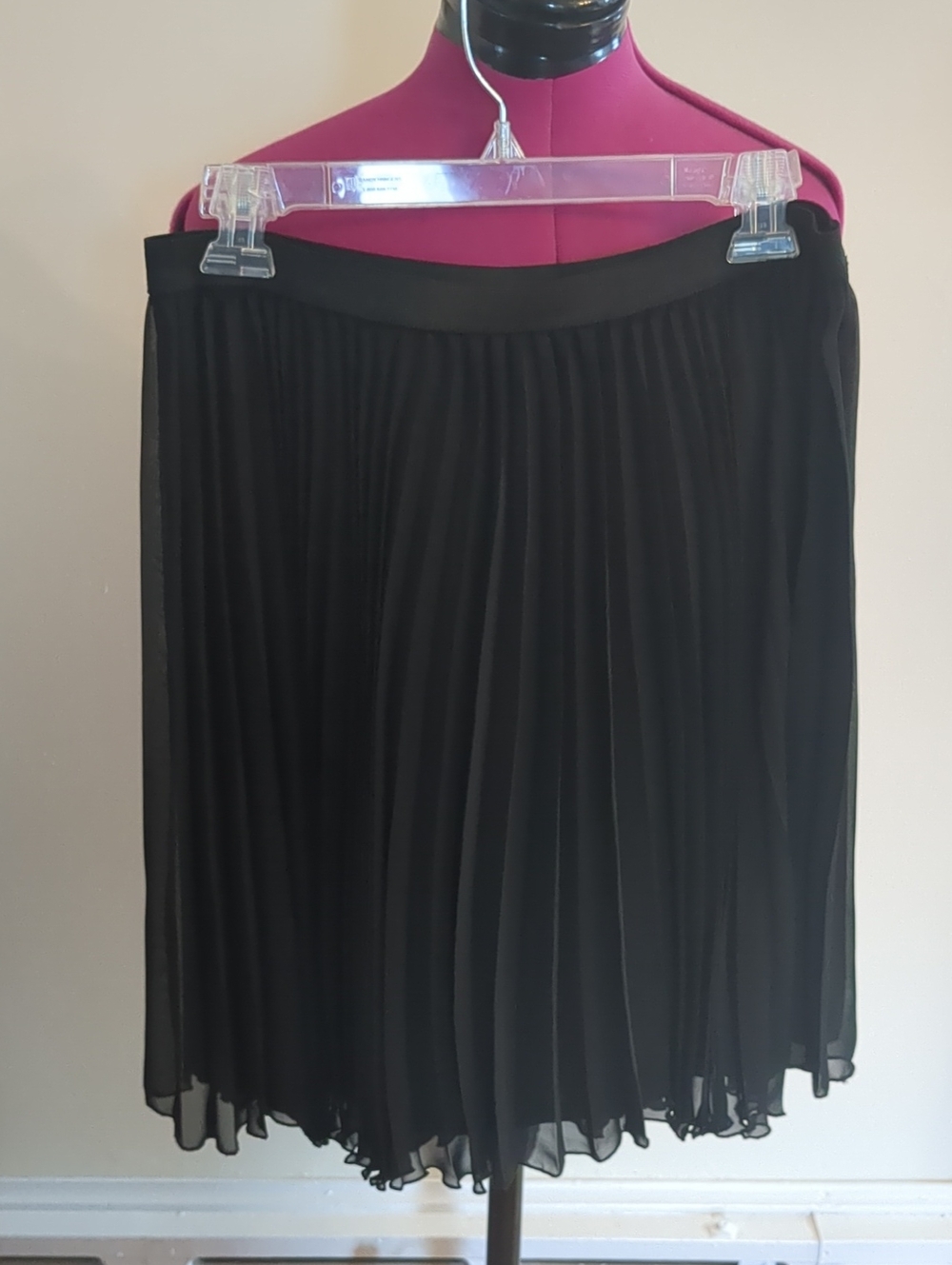 Worthington Elastic Waist Fully Lined Knife Pleated Skirt Black PM